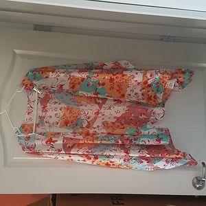 Multicolor Floral Color Block Kimono, NWT, Size Medium